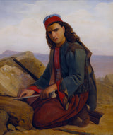 leopold-robert-1829-a-млад-грчки-наострување-неговиот-кама-уметност-печатење-фина-уметност-репродукција-ѕид-уметност-id-azjriv00n