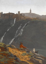 achille-e-michallon-1819-goatherd-對面的蒂沃利瀑布藝術印刷品美術複製品牆藝術 id-azjt8uvar