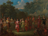 Jean-Baptiste-vanmour-1720-그리스-남자와 여자-춤추는-코라-예술-인쇄-미술-복제-벽-예술-id-azl1k06c3