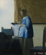 johannes-vermeer-1663-bir məktub-oxuyan-qadın-art-çap-incə-sənət-reproduksiya-divar-art-id-azopx5ysz