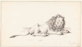 吉恩·伯纳德（Jean-Bernard）1822年卧狮艺术印刷精美艺术复制品墙艺术ID-azp9vqaja