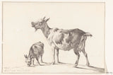 吉恩·伯纳德（Jean-Bernard）1775年，山羊与年轻的艺术印刷精美的艺术复制品墙艺术ID-azqz7mlkj