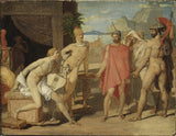 吉恩·奥古斯特·多米尼克·安格雷斯1801-阿奇莱斯在他的帐篷里接受阿伽门农的使节，艺术印刷精美的艺术复制品墙艺术id-azs20cam6
