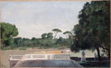 jean-jacques-henner-1859-khu vườn-của-biệt thự-borghese-nhìn-từ-villa-medici-in-rome-art-print-fine-art-reproduction-wall-art