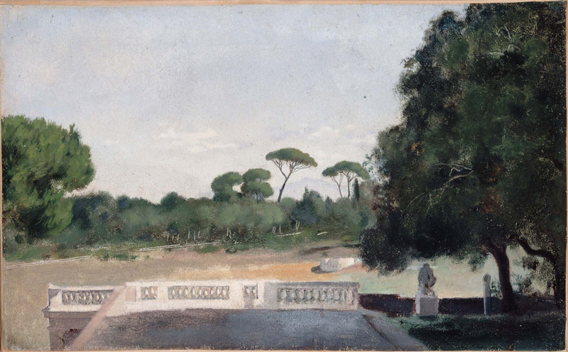 jean-jacques-henner-1859-gardens-of-villa-borghese-seen-from-the-villa-medici-in-rome-art-print-fine-art-reproduction-wall-art
