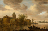 jan-van-goyen-1653-flodutsikt-med-kyrka-och-bondgård-konst-tryck-konst-reproduktion-väggkonst-id-azumz3ssp