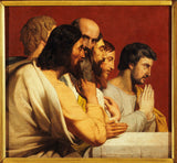 阿爾方斯·亨利·佩林-1836-洛雷托聖母教堂的草圖-最後的晚餐時面向右面的使徒團體-藝術印刷品-美術複製品牆壁藝術