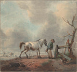 jan-augustini-1759-landskap-med-en-vattning-av-mannen-häst-och-hund-konsttryck-finkonst-reproduktion-väggkonst-id-azwovqeuu