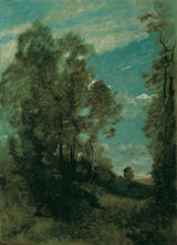 jean-baptiste-camille-corot-1870-drzewo-krajobraz-poranna-sztuka-drukowanie-reprodukcja-dzieł sztuki-wall-art-id-azx28dpi8