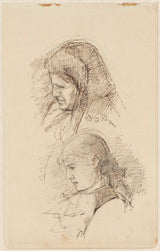 jozef-izraels-1834-dwie-kobiety-głowy-druk-sztuka-reprodukcja-dzieł sztuki-sztuka-ścienna-id-azeon9x6
