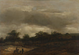 guillaume-du-bois-1649-paysage-de-dune-avec-route-et-eglise-impression-d'art-reproduction-d'art-wall-art-id-azzwrnf5k